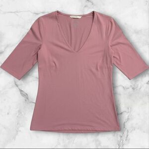 White House Black Market Pink Forme Short Sleeve Shirt Size Small